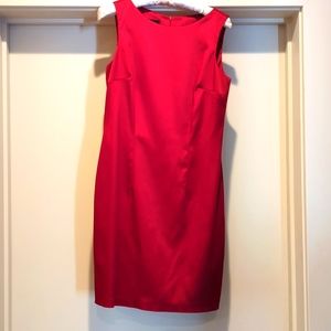 Red satin dress sheath